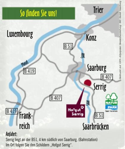 Wegbeschreibung zur Feldbahn Serrig